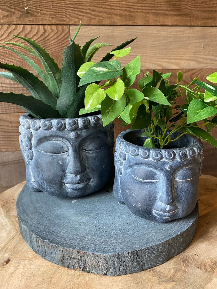 Dark Grey Buddha Plant Pots