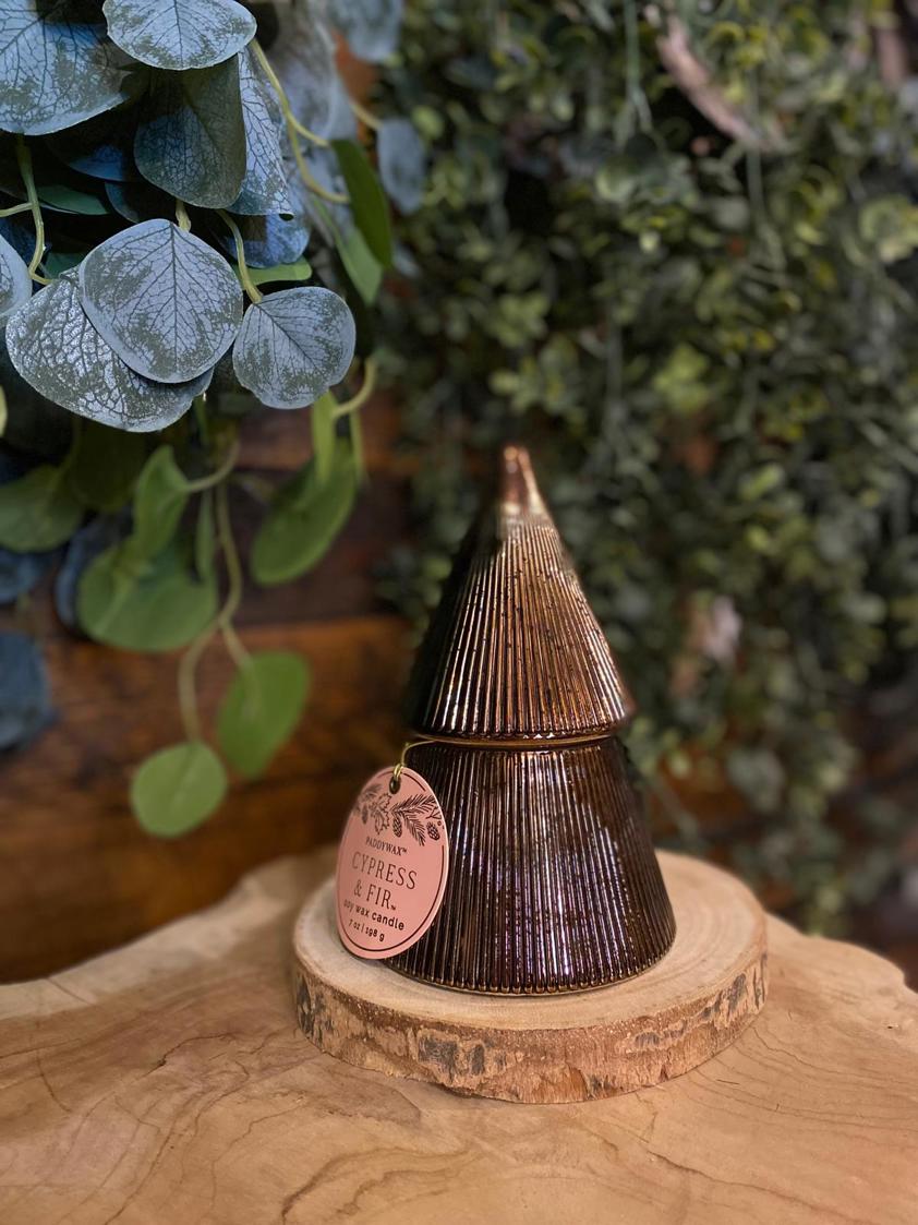 Copper Paddywax Mercury Stacked Tree Candle