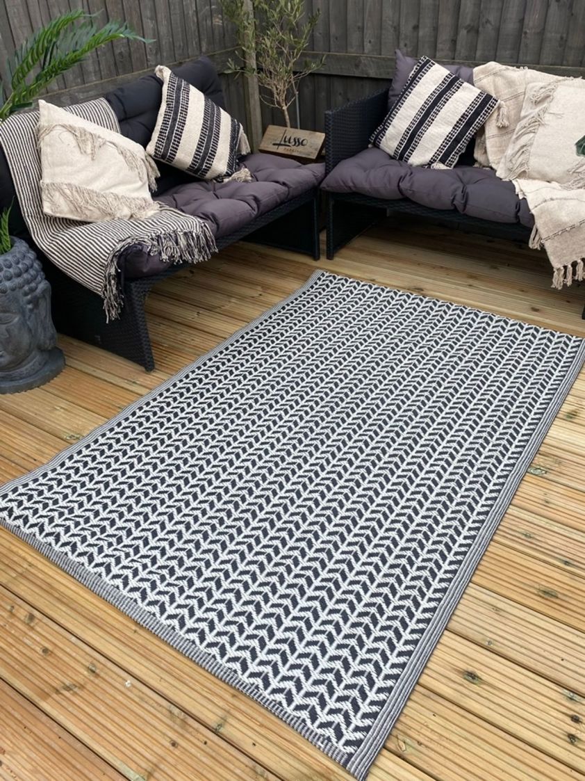 Black Style 2 120x180cm Indoor/Outdoor Floor Mat