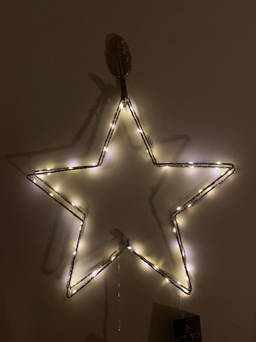 Silver Star with LED 37cm