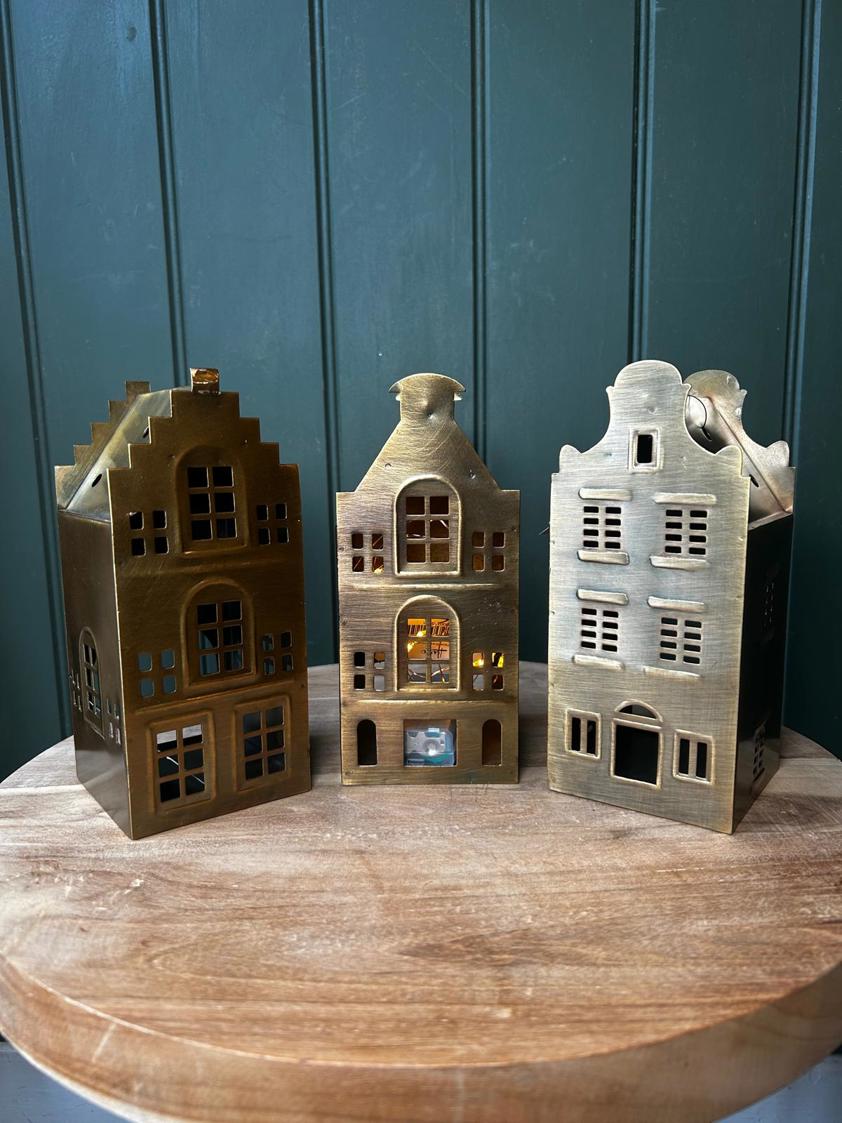 Medium Antique Brass House 17cm