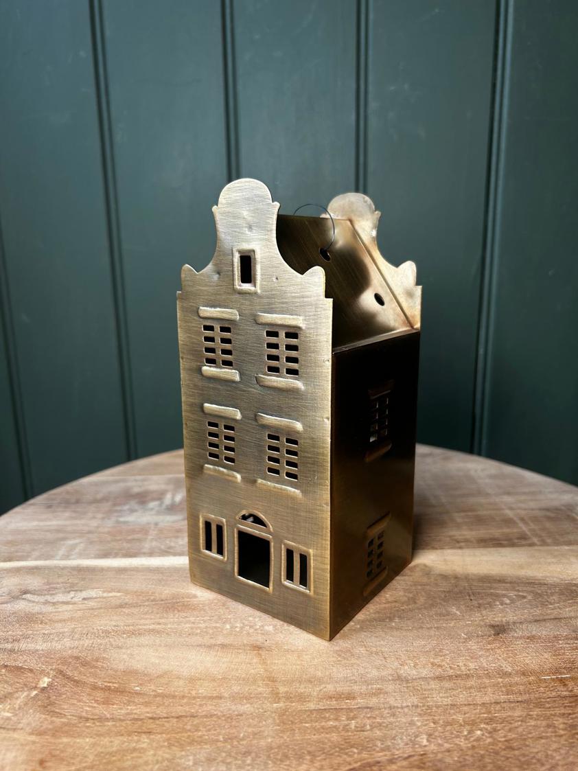Medium Antique Brass House 17cm