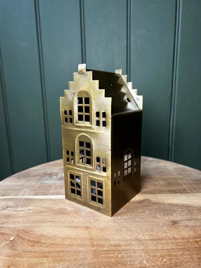 Medium Antique Brass House 17cm
