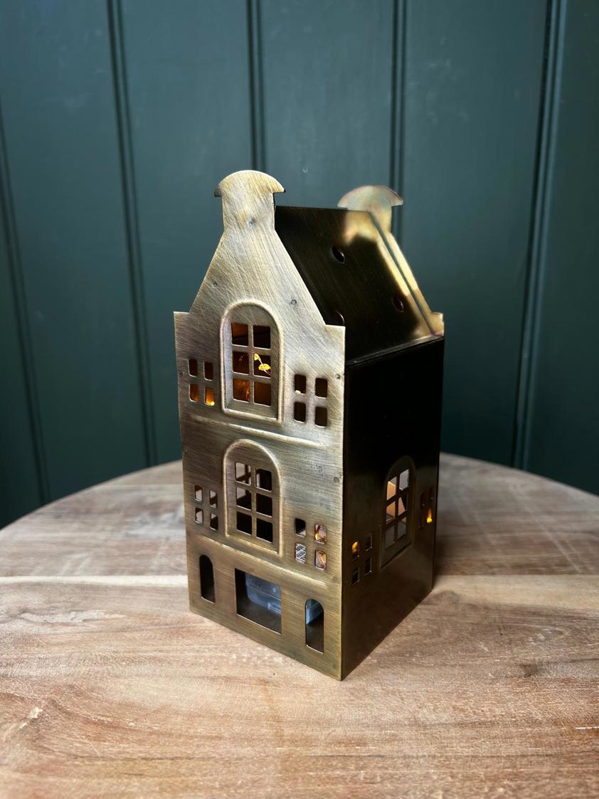 Medium Antique Brass House 17cm