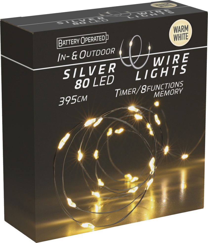 80 Led Silver Wire Lights