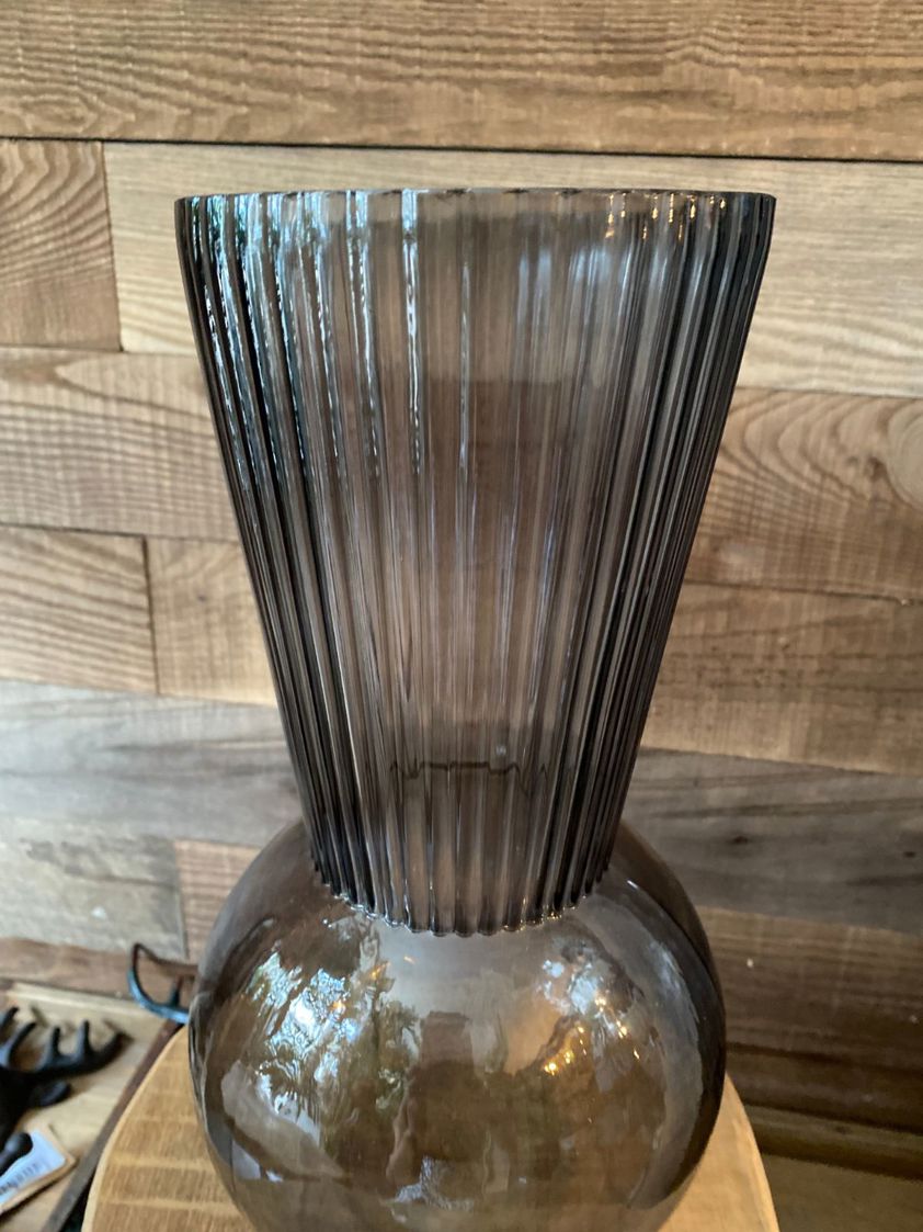 Grey Art Deco Glass Vase