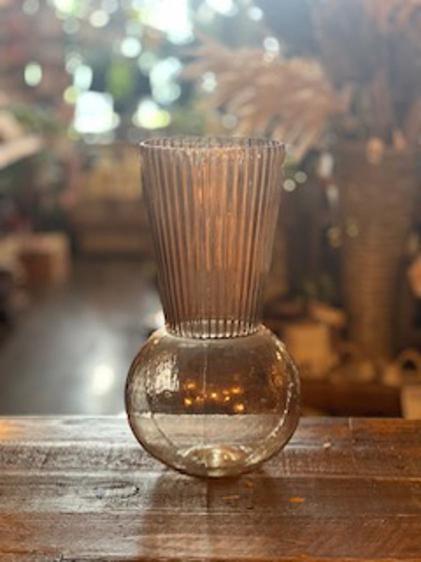 Amber Art Deco Glass Vase