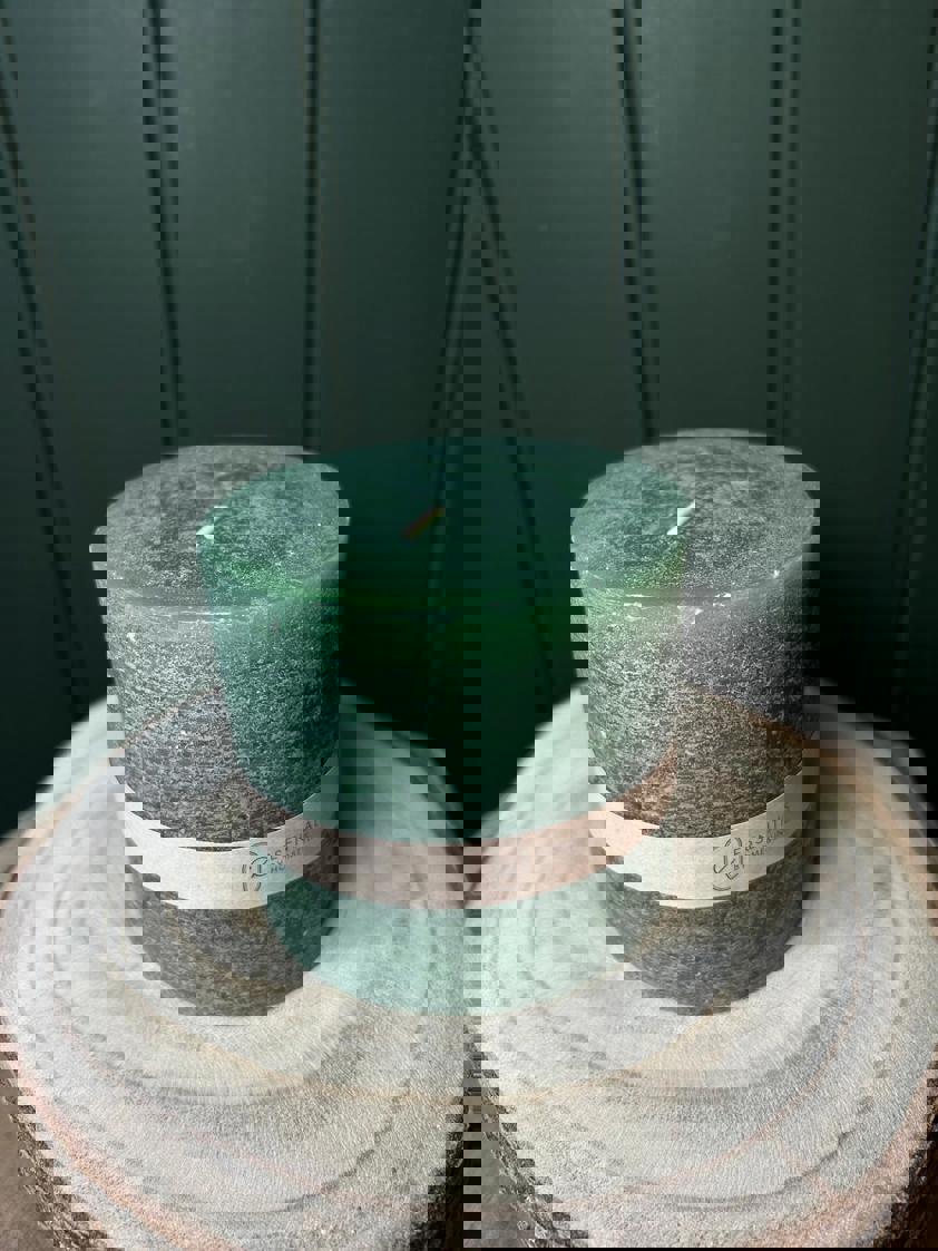 Green Pillar Candle 10cm x 9cm