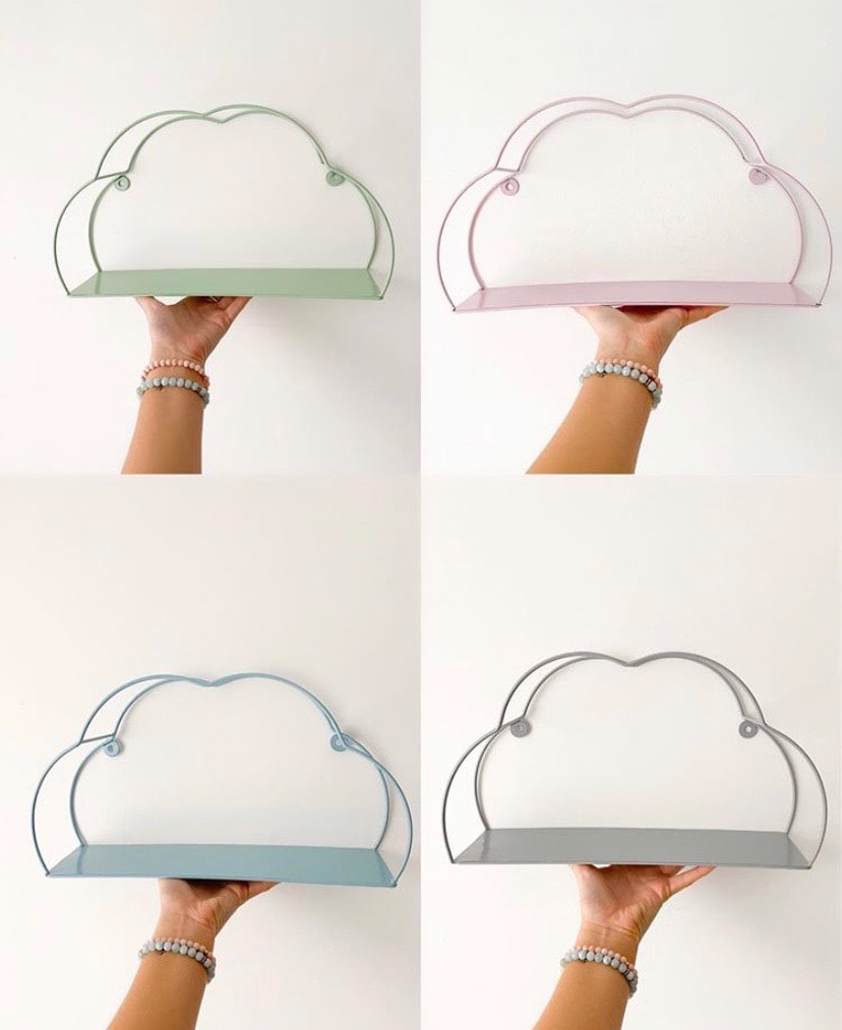 Grey Metal Pastel Cloud Shelf