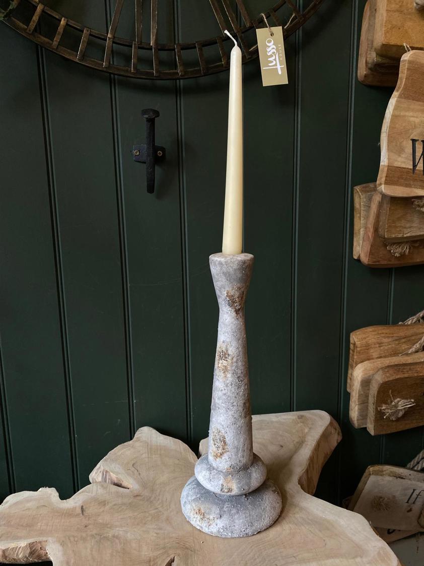 Large Distressed Candlestick Holder