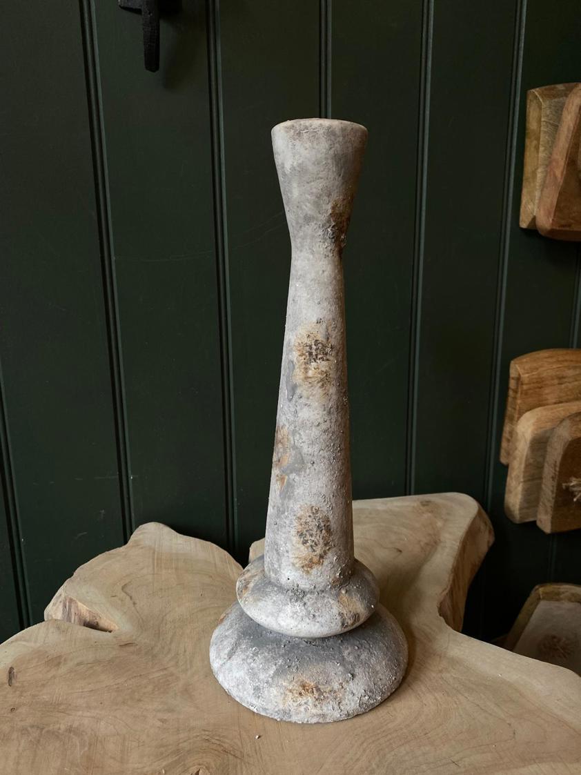 Large Distressed Candlestick Holder