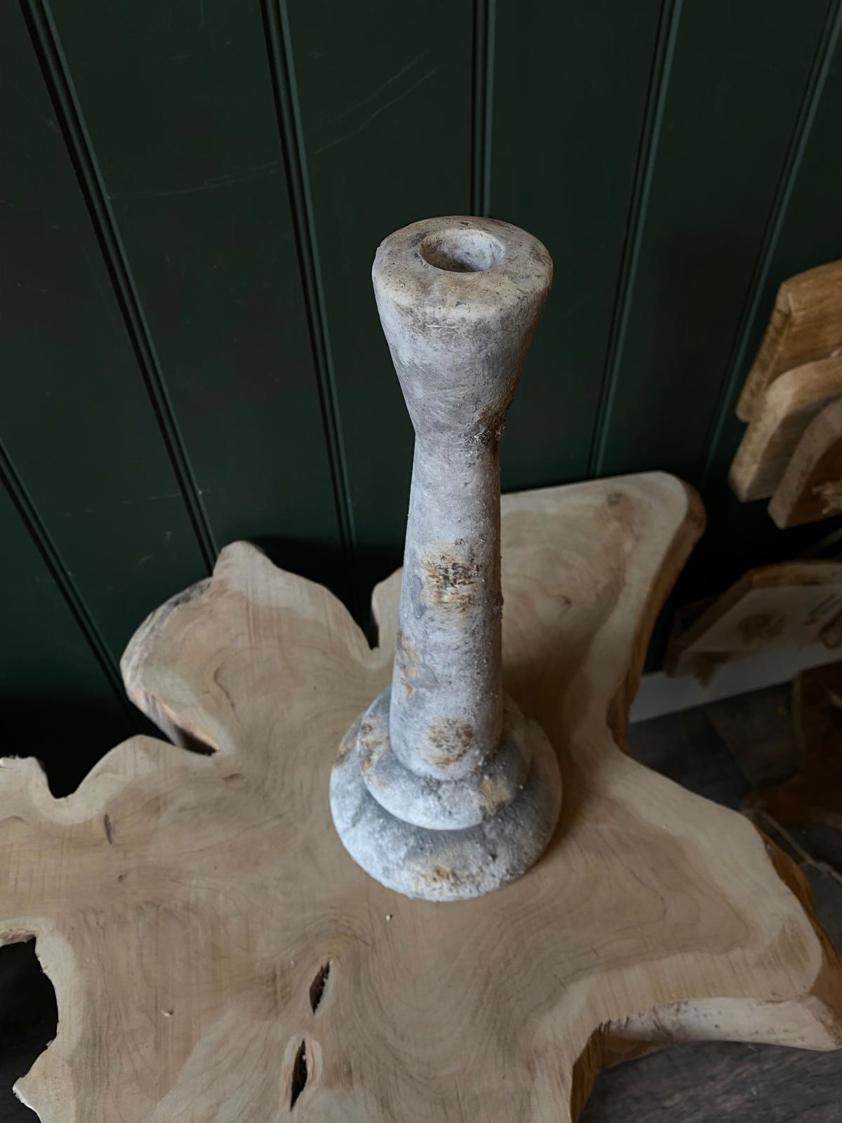 Large Distressed Candlestick Holder