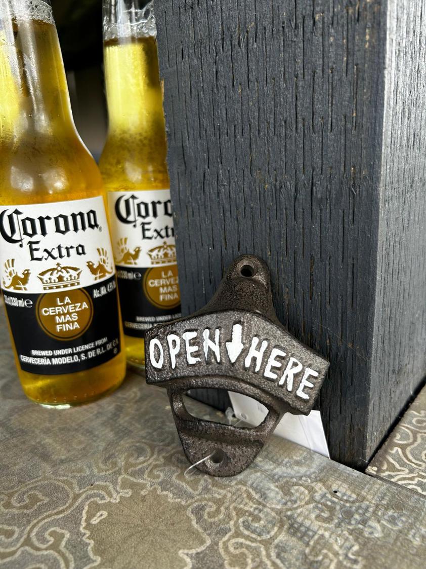 Open Here Bottle Opener