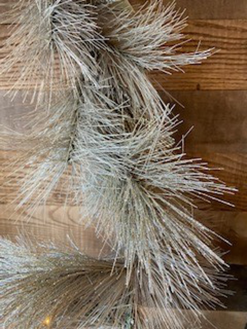 Artificial Glittered Smokey Pine Garland