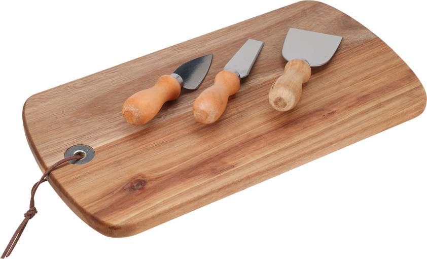 Cheese Board With Three Knives