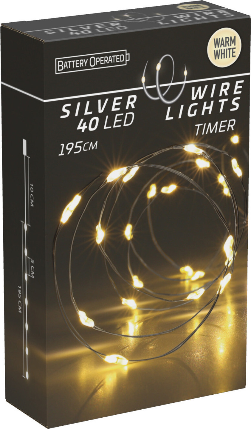 Gold Wire (Extra Warm White) 40LED Wire Lights *