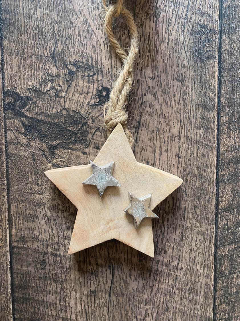 Small Wood Hanging Star