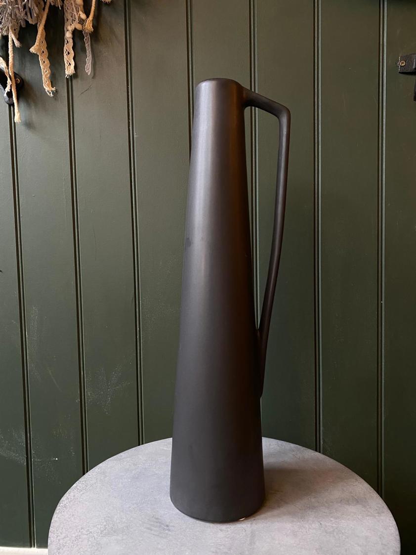 Slim Tall Matt Black Vase