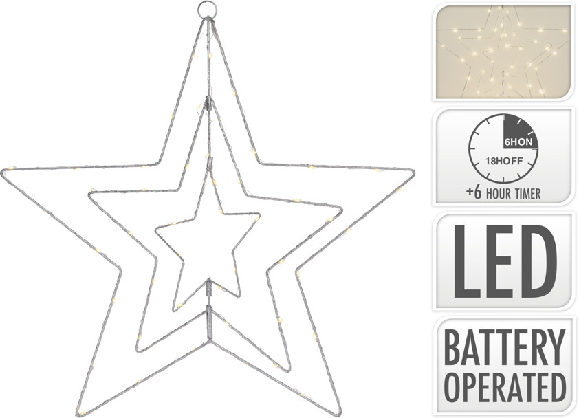 Silver 3D Star (50 LED)
