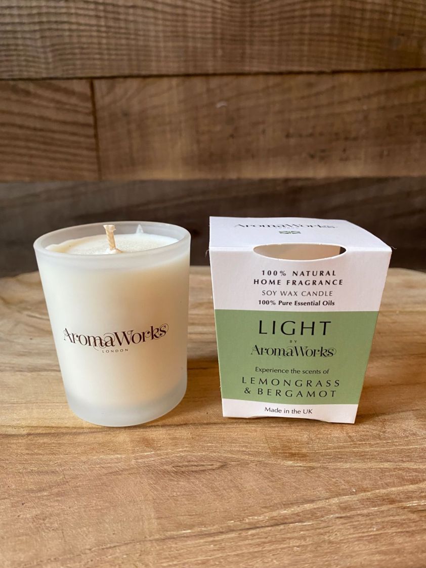 Green - Lemongrass & Bergamot Small AromaWorks Candle
