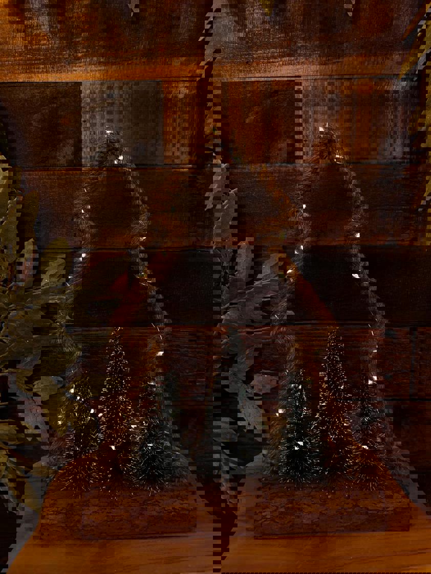 Small Jute Rope With LEDS On wood Base (Three Options) Small Jute Rope With LEDS On wood Base (Three Options)