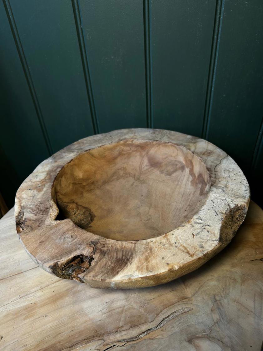 Small Rustic Teak Wood Bowl