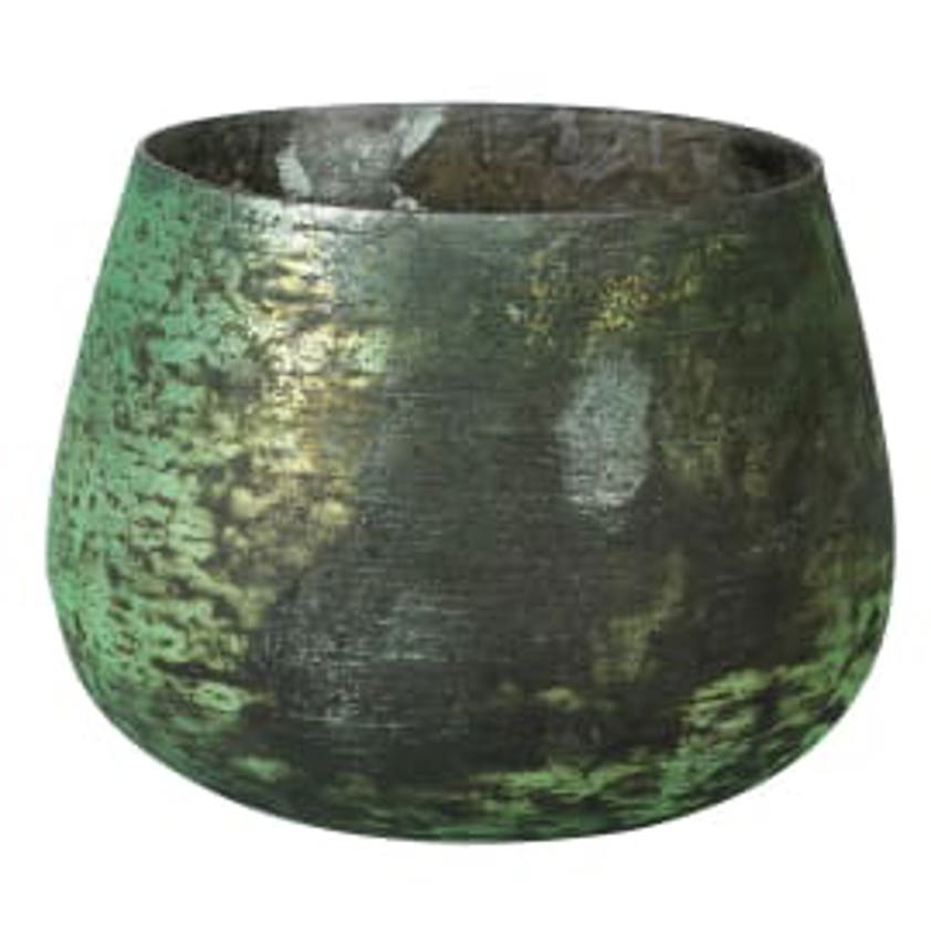 Green Crackle Glass Votive Holder  GWD013