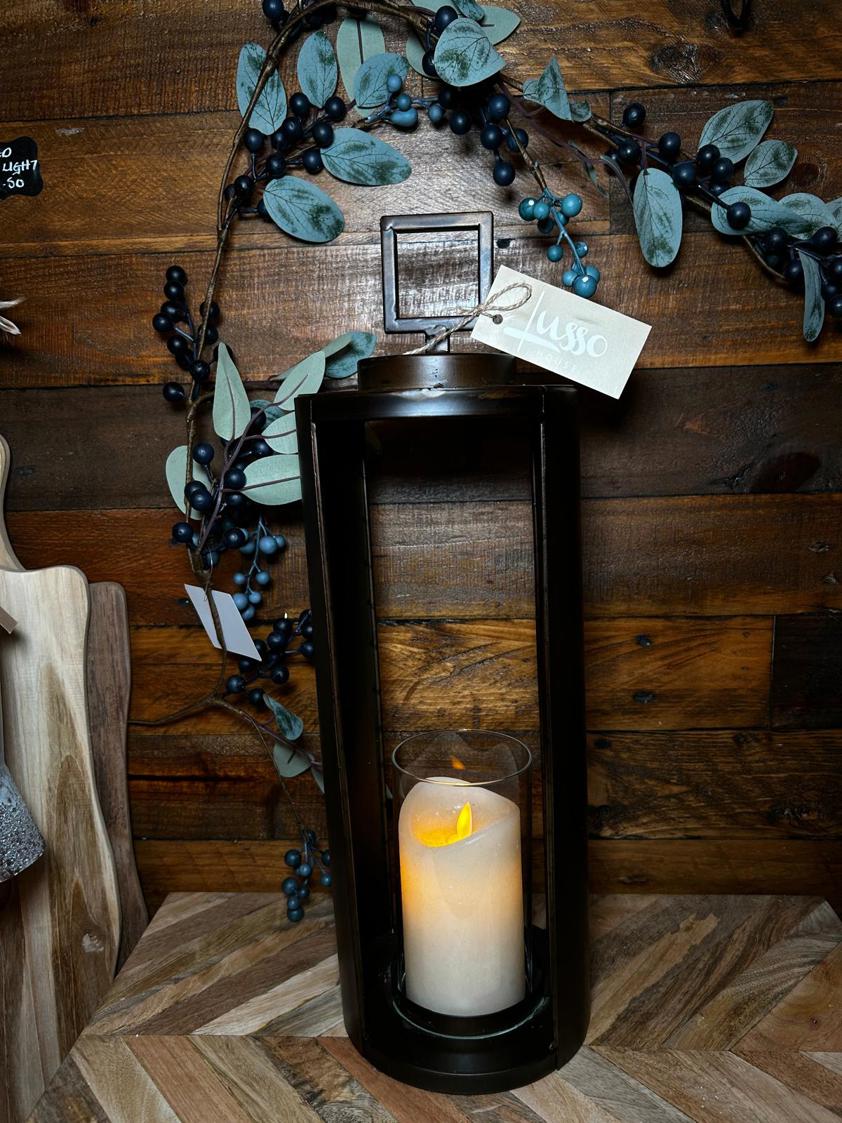 Tall Bronze Lantern candle Holder