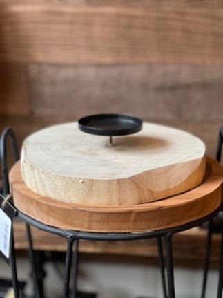 Candle Holder on Wood Base  Candle Holder on Wood Base