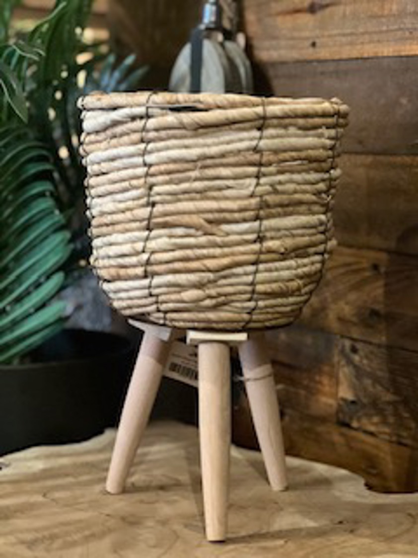 Basket Wicker Planter on Legs