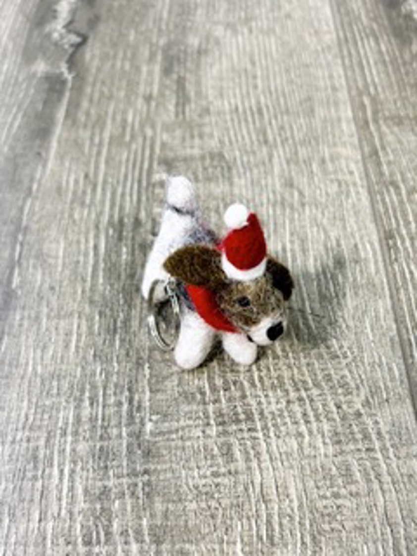 Felt Christmas Dog Bag Charm/Keyring