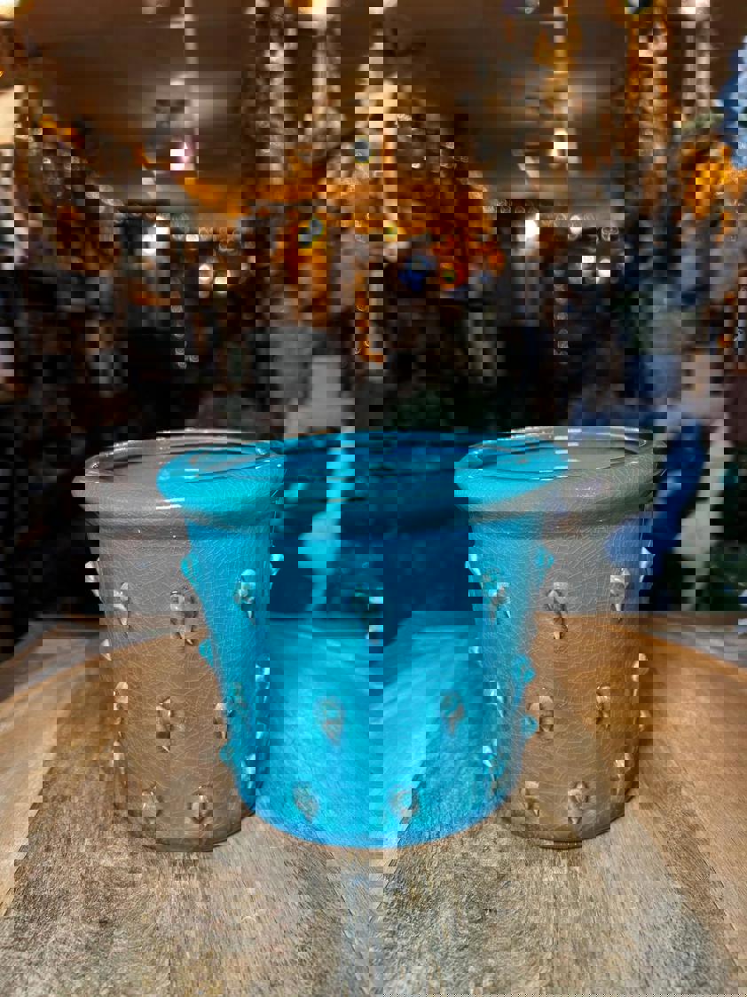 Turquoise Bobble Pot