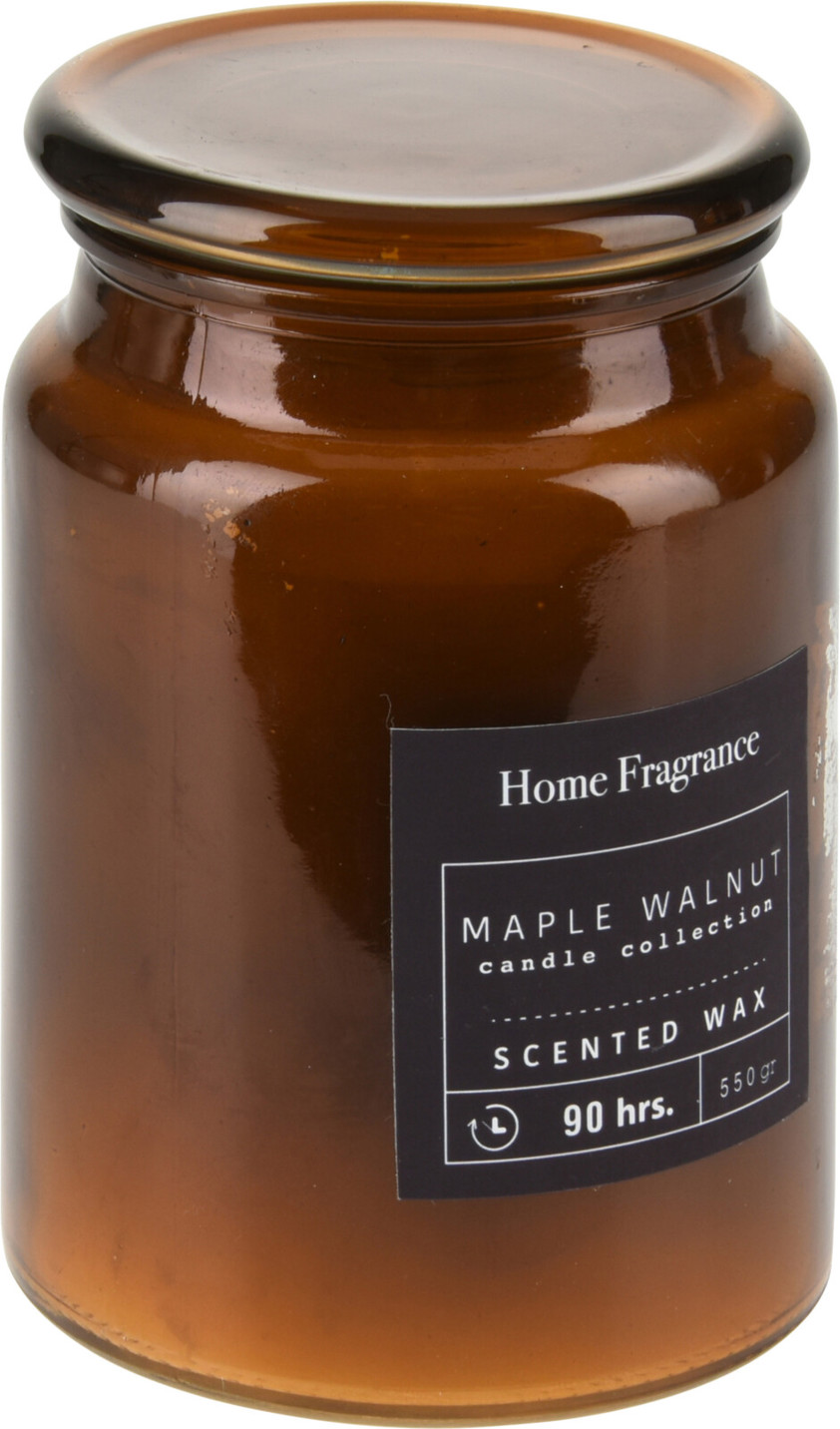 Scented Amber Glass Candle With Lid