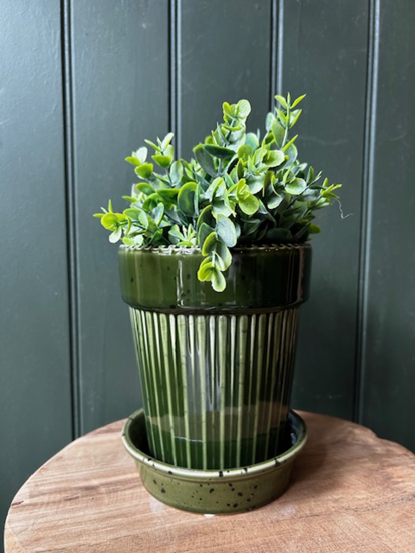 Green Stripe Planter