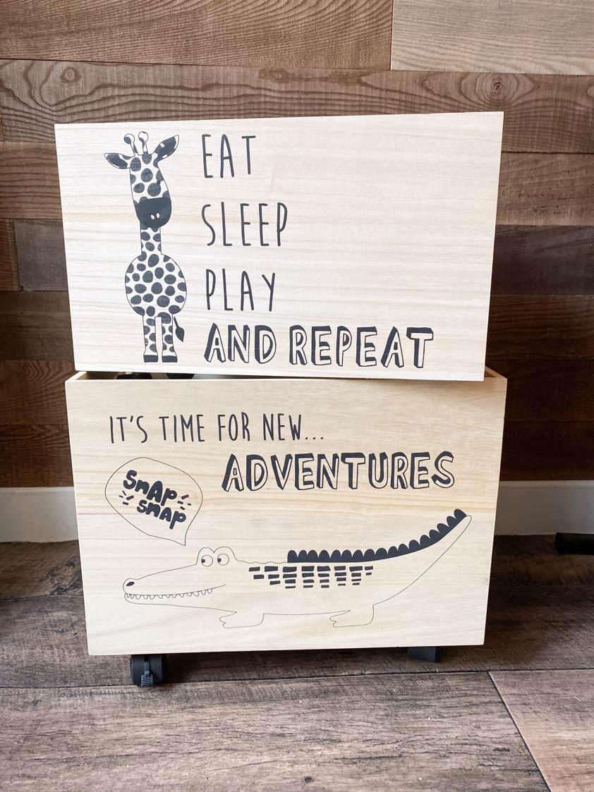 Wooden Toy Animal Boxes on Wheels