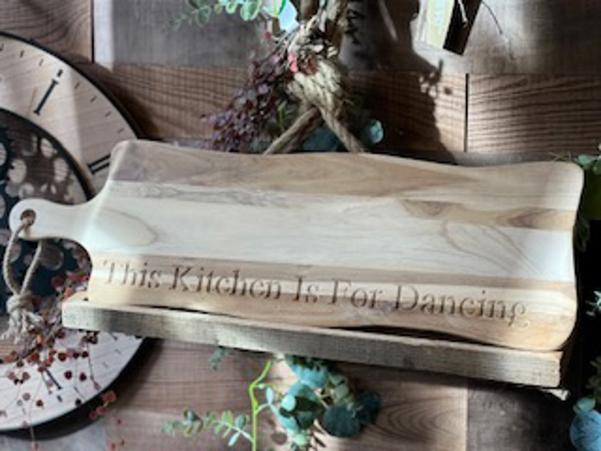 This Kitchen Is For Dancing Wavy Engraved Grazing Board