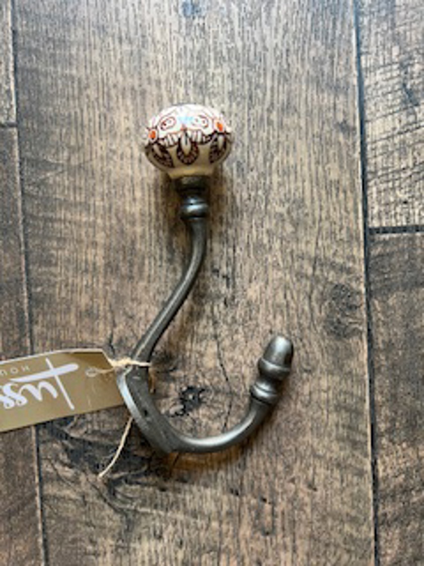 Acorn Pattern Ceramic Hook