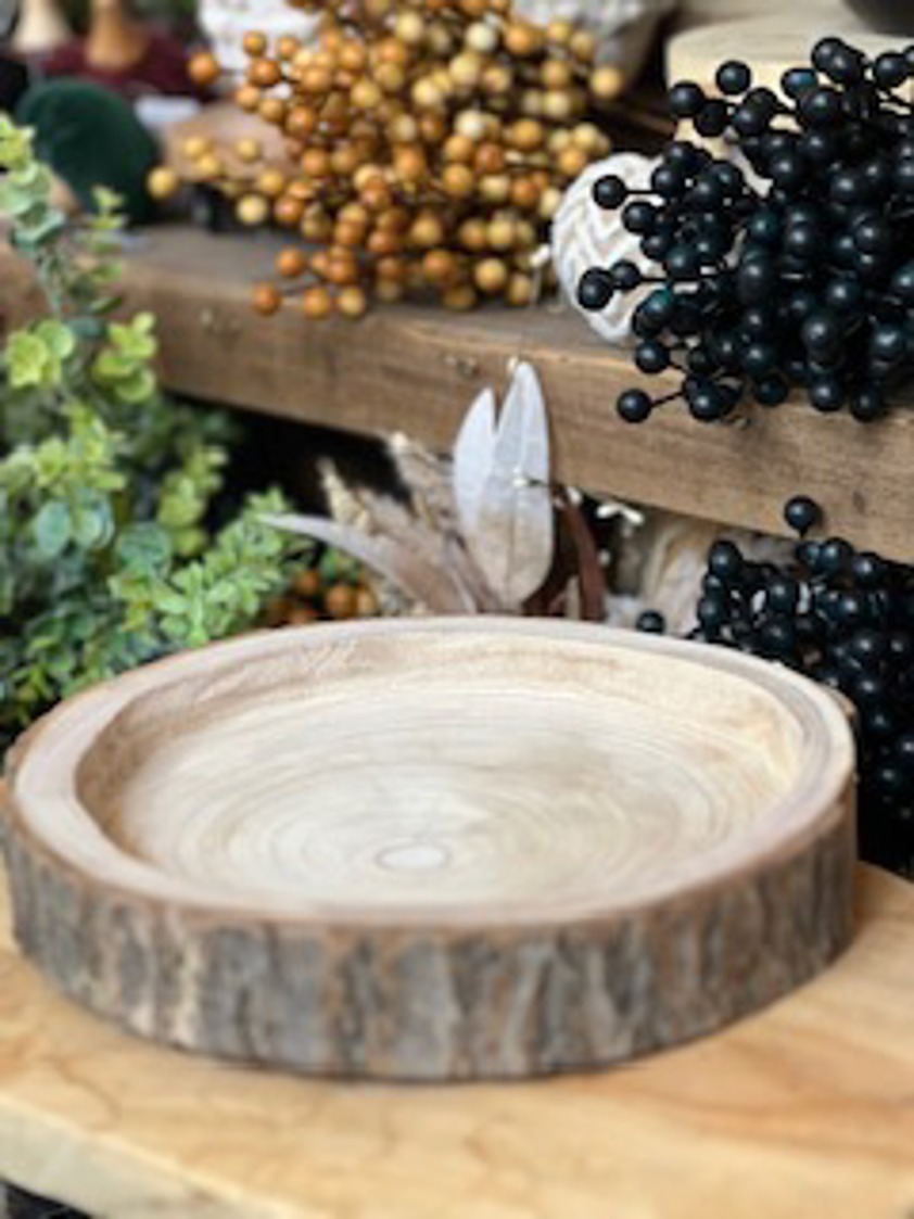 Wooden Plate With Bark