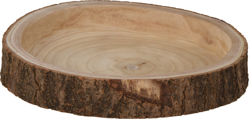 Wooden Plate With Bark