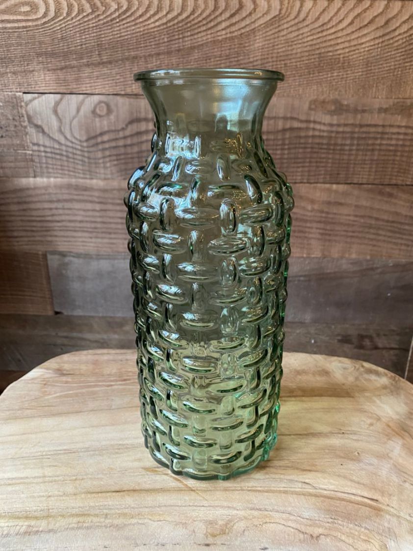 Green Woven Glass Vase