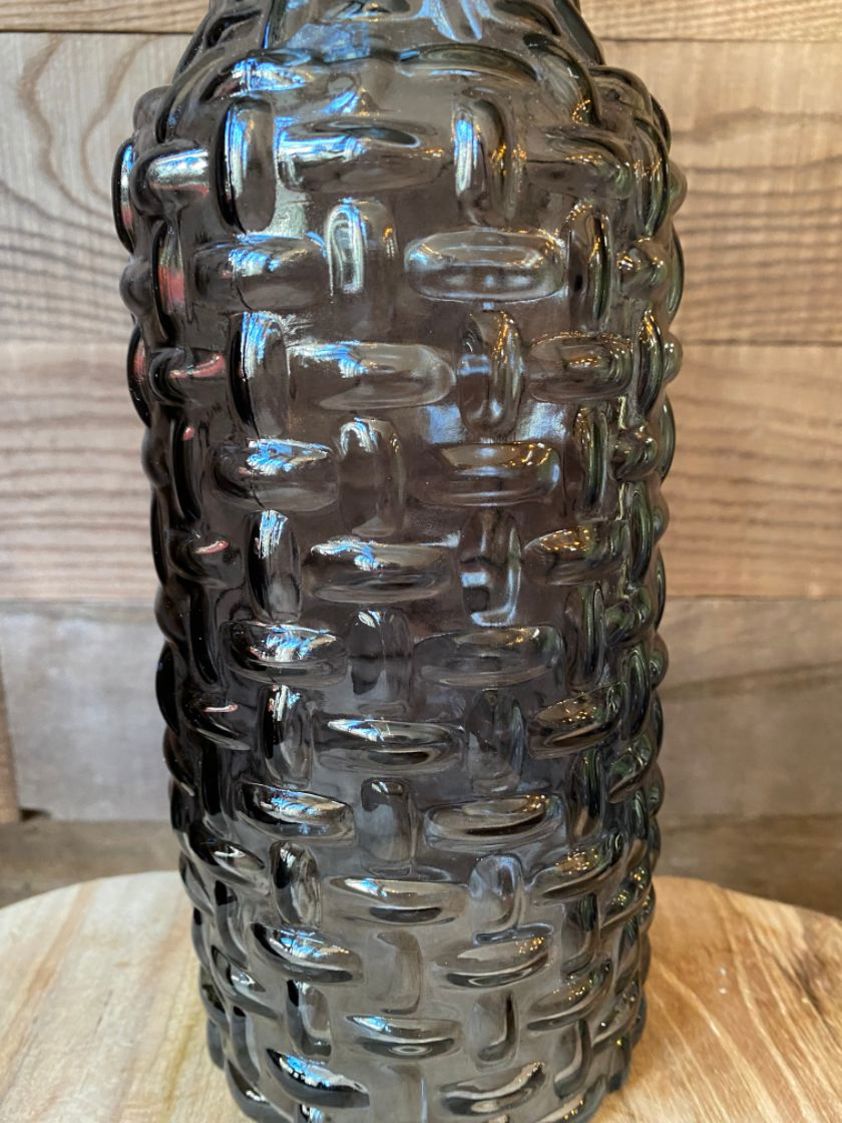 Grey Woven Glass Vase