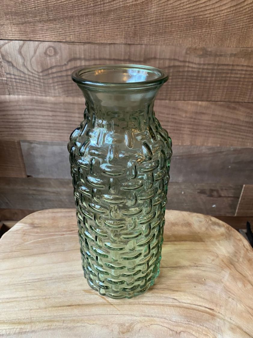 Green Woven Glass Vase