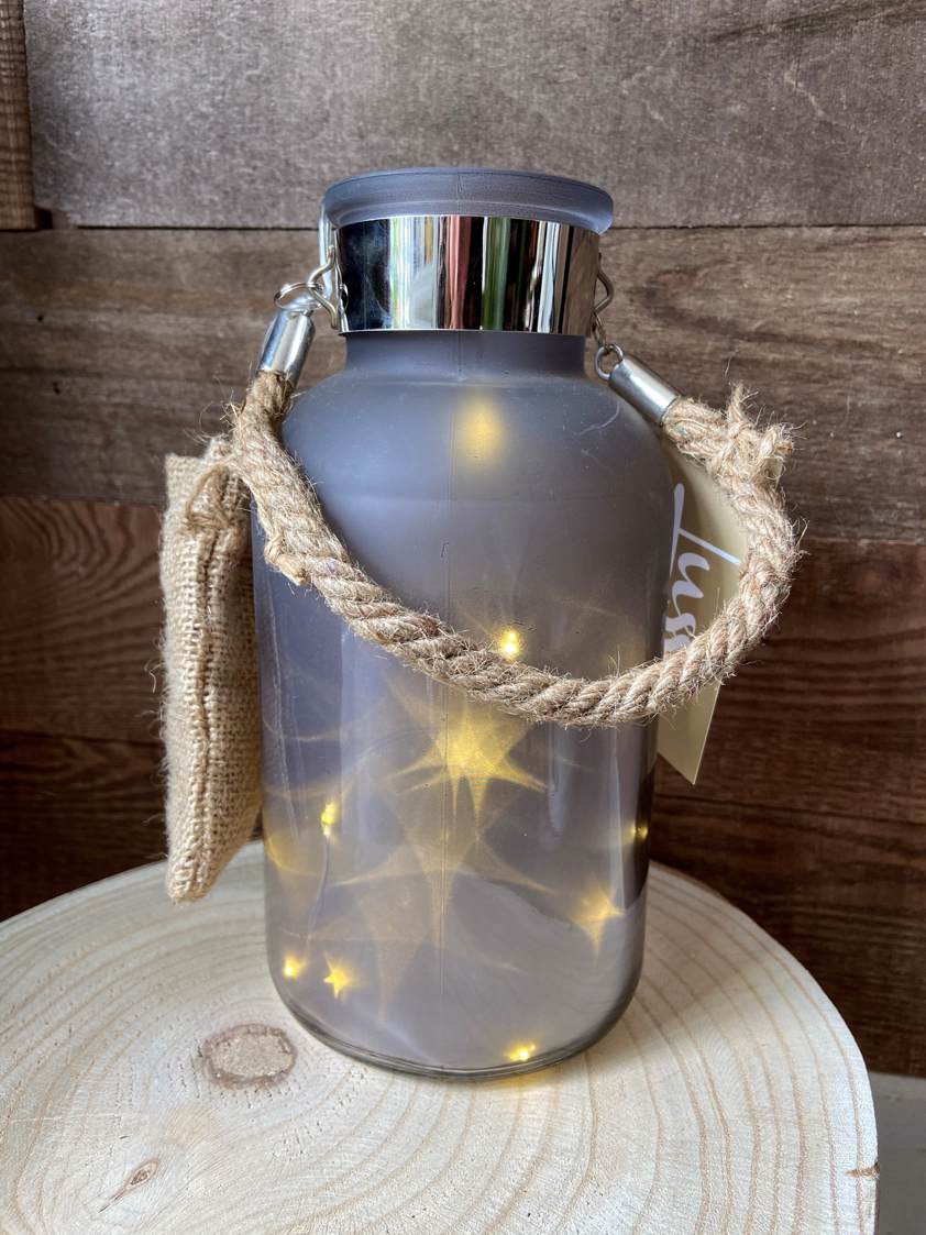 Frosted Jar with Lights