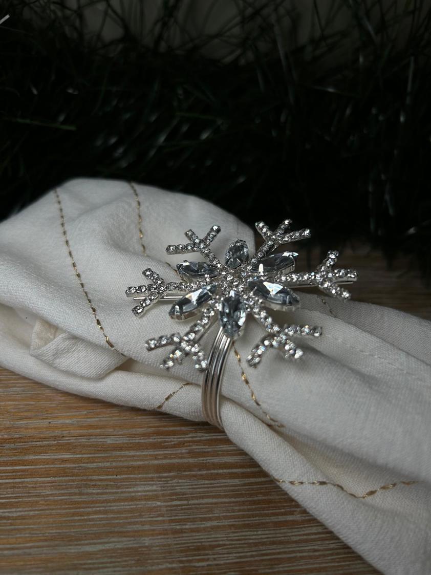 Set Of Four Snowflake Napkin Rings