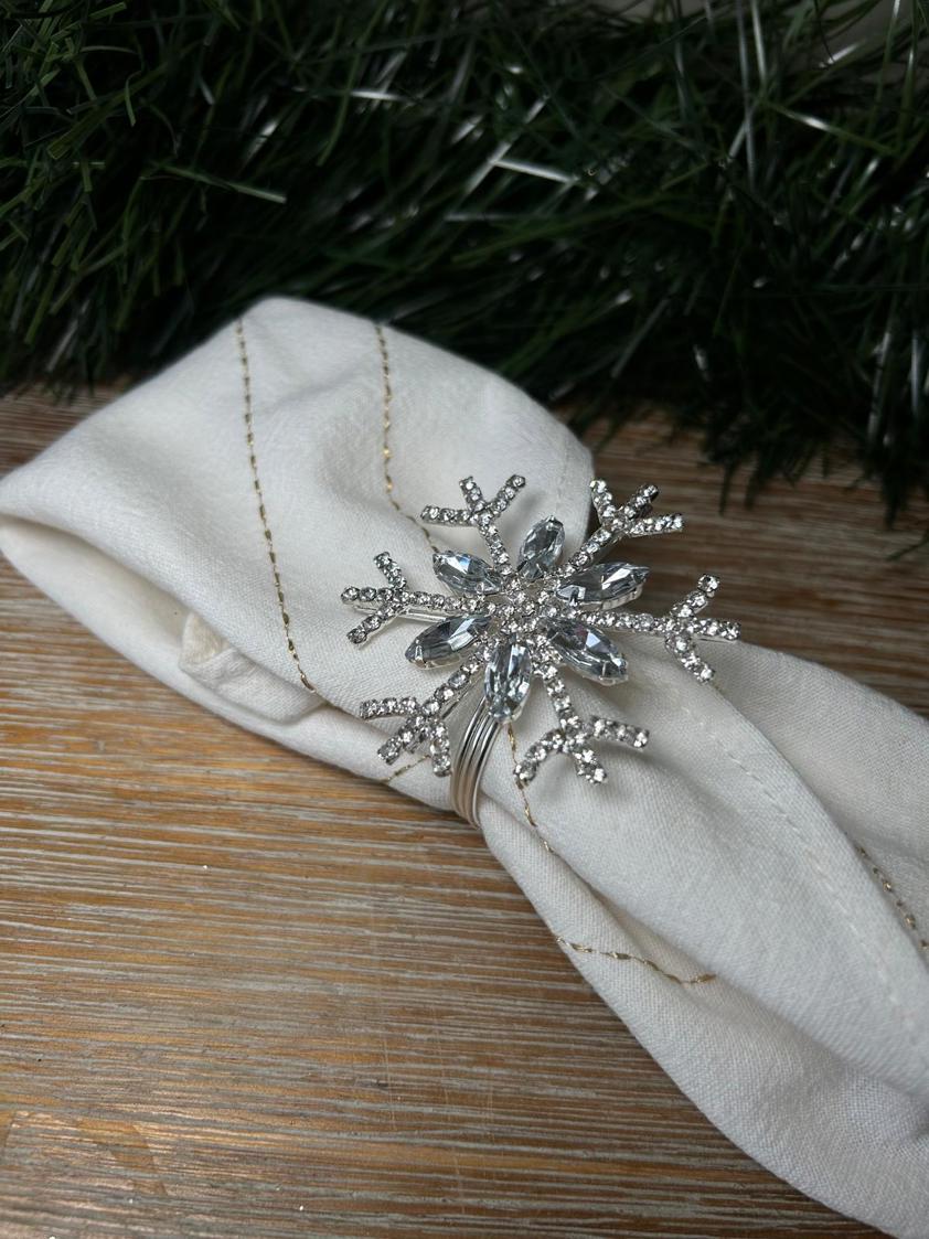 Set Of Four Snowflake Napkin Rings
