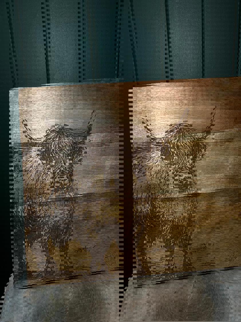 Highland Cow Mango Wood Placemat