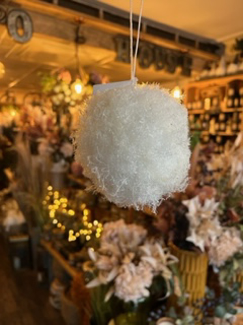 Hanging Snowball Decor 11cm