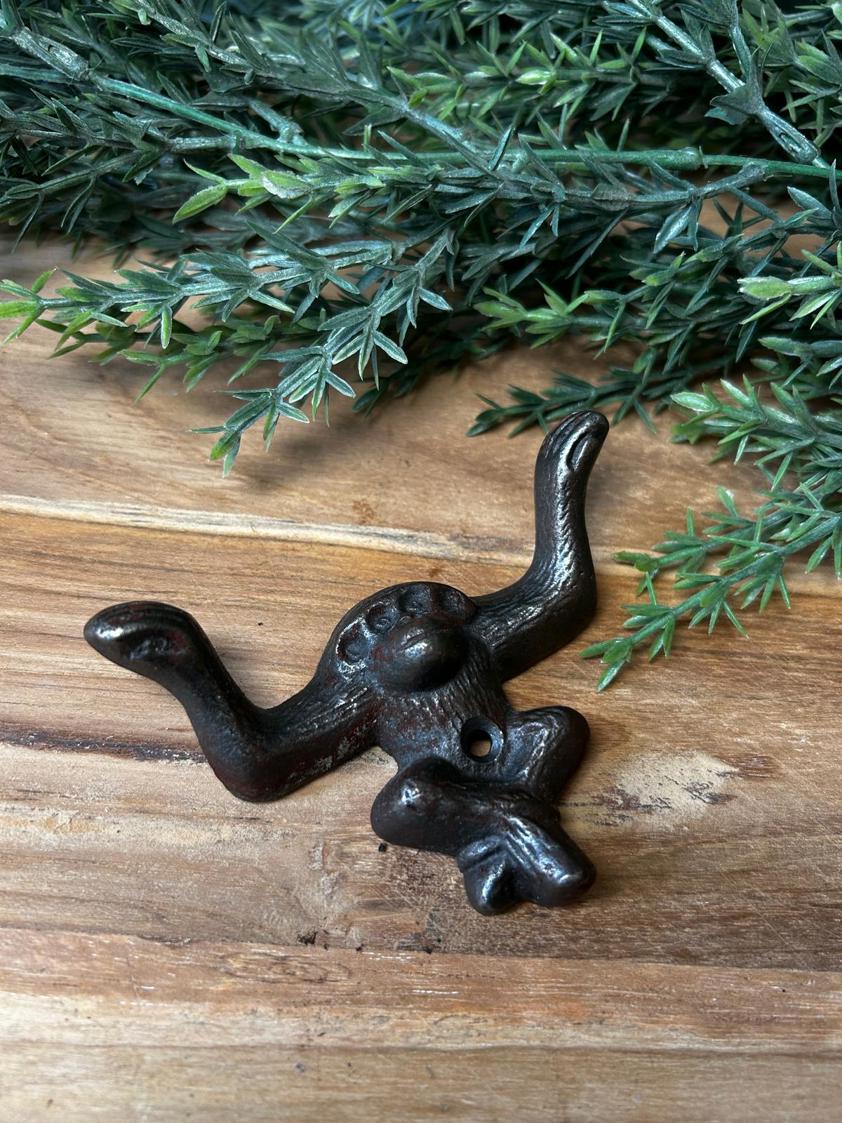 Antique Iron Monkey Hook