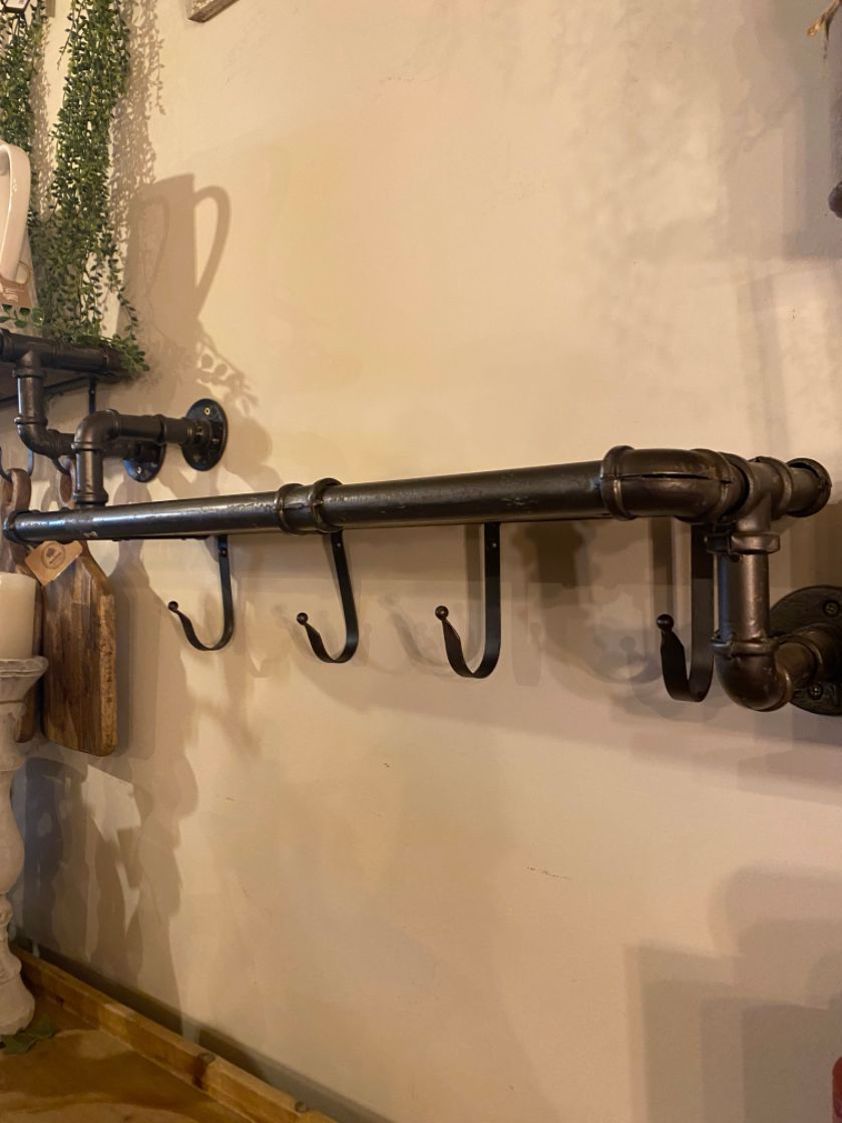 Pipe Shelf with Hooks