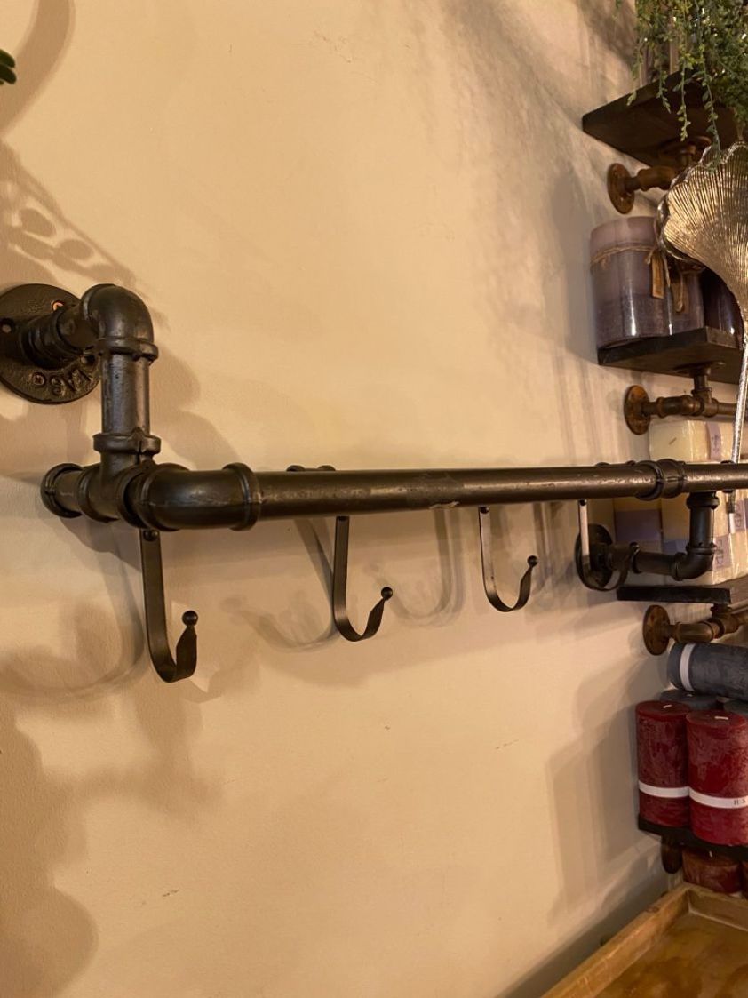 Pipe Shelf with Hooks